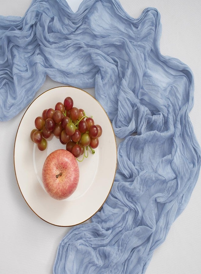 REWOMC 12 Pack Dusty Blue Cheesecloth Table Runner 20x120 Inch 10FT Boho Gauze Rustic Gauze Cheese Cloth Table Runners for Wedding Party Baby Shower Birthday Banquet Spring Decor - Image 4