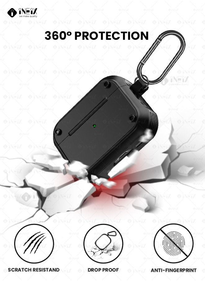 INEIX - Luxury Design Shockproof Case for Apple AirPod Pro 2- 2022-Black - Image 1