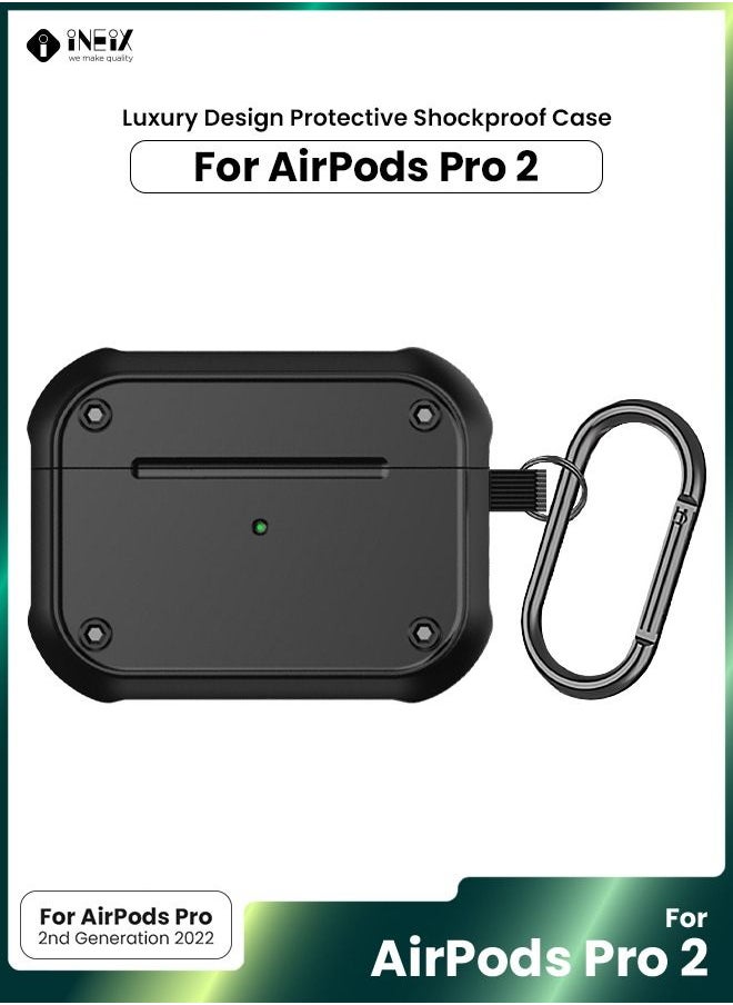INEIX - Luxury Design Shockproof Case for Apple AirPod Pro 2- 2022-Black - Image 1