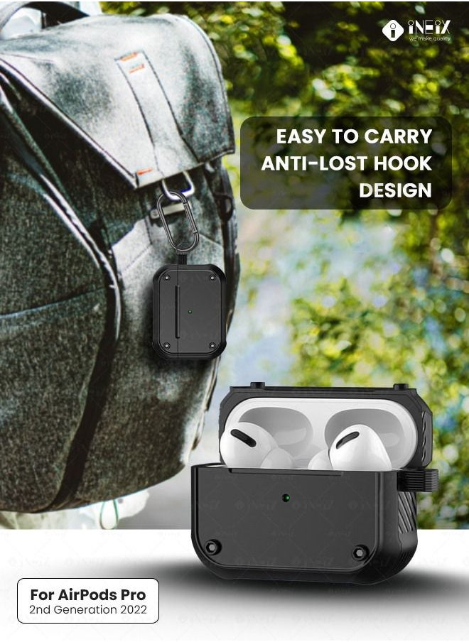 INEIX - Luxury Design Shockproof Case for Apple AirPod Pro 2- 2022-Black - Image 1