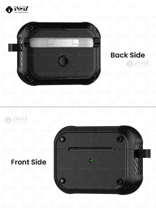 INEIX - Luxury Design Shockproof Case for Apple AirPod Pro 2- 2022-Black - Image 1