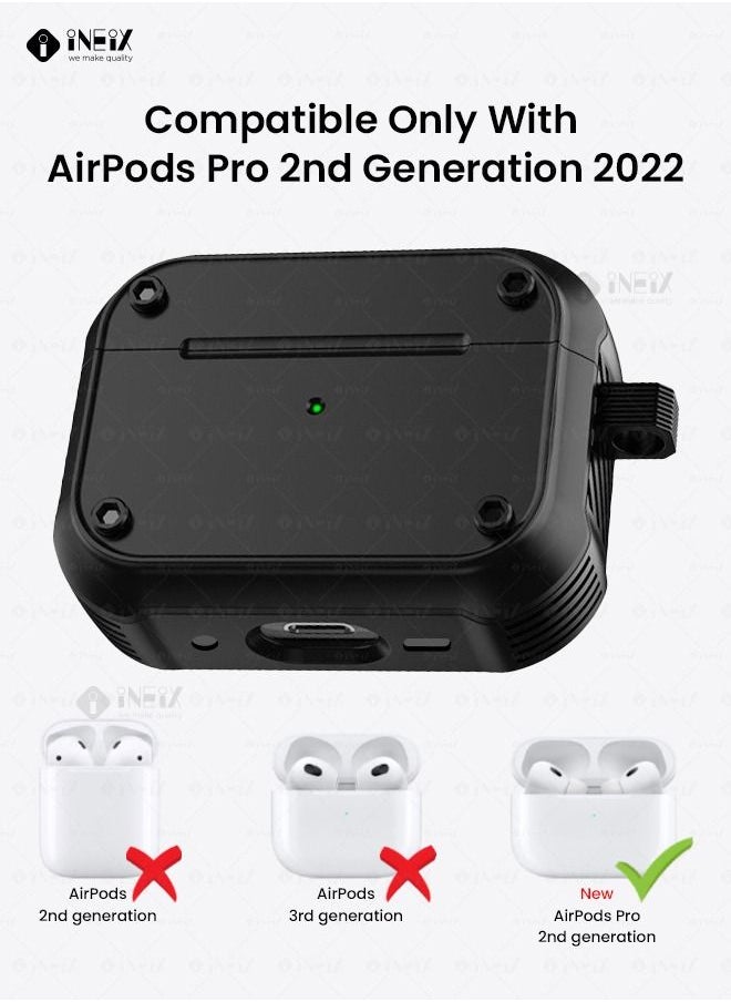 INEIX - Luxury Design Shockproof Case for Apple AirPod Pro 2- 2022-Black - Image 1