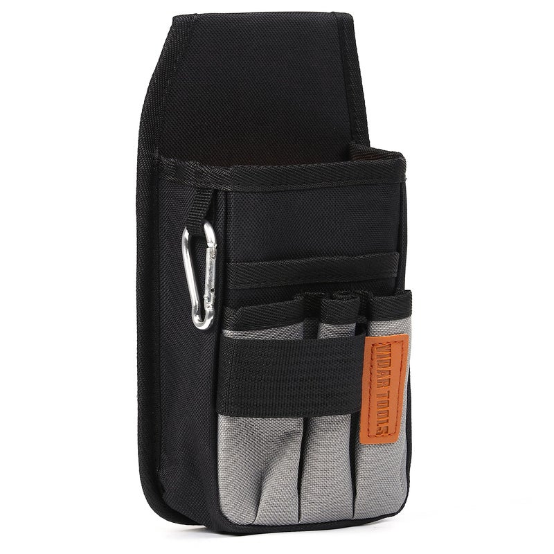 VIDAR TOOLS Small Tool Pouch with Belt ClipTool Pouch BagTool Belt PouchesElectrician Tool PouchMini Organizer Pocket Attachment for Tool Belt5 Pockets and HeavyDuty Metal Belt Clip Attachment
