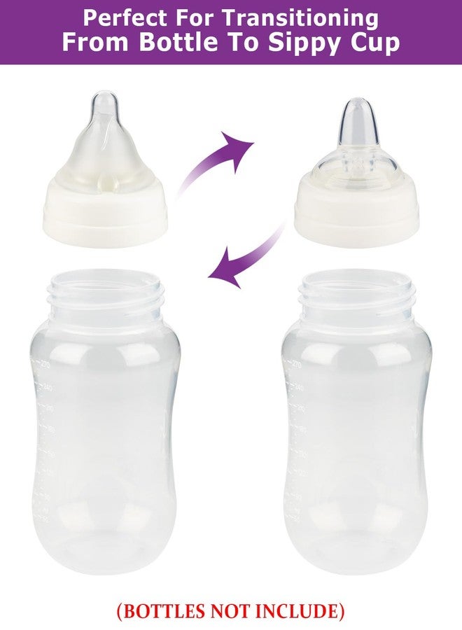 joyfeed Sippy Spout Nipple for Evenflo Balance Plus Wide Neck Baby Bottles&Glass Bottle,Variable Flow, Silicone Conversion Nipples,6+ Months,6 Count - Image 3