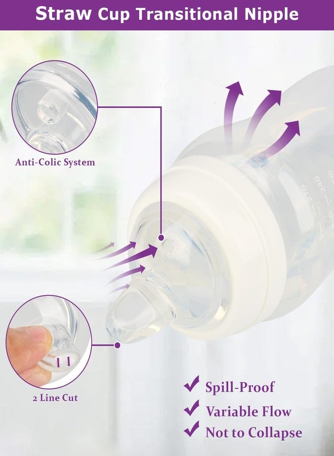 joyfeed Sippy Spout Nipple for Evenflo Balance Plus Wide Neck Baby Bottles&Glass Bottle,Variable Flow, Silicone Conversion Nipples,6+ Months,6 Count - Image 4