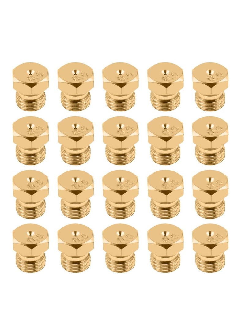 RATSAW M6×0.75mm/0.5mm Brass Jet Nozzle 20PCS LP Gas Conversion Kit for Propane LPG Natural Gas Pipe Water Heater DIY Burner Parts  - Image 1