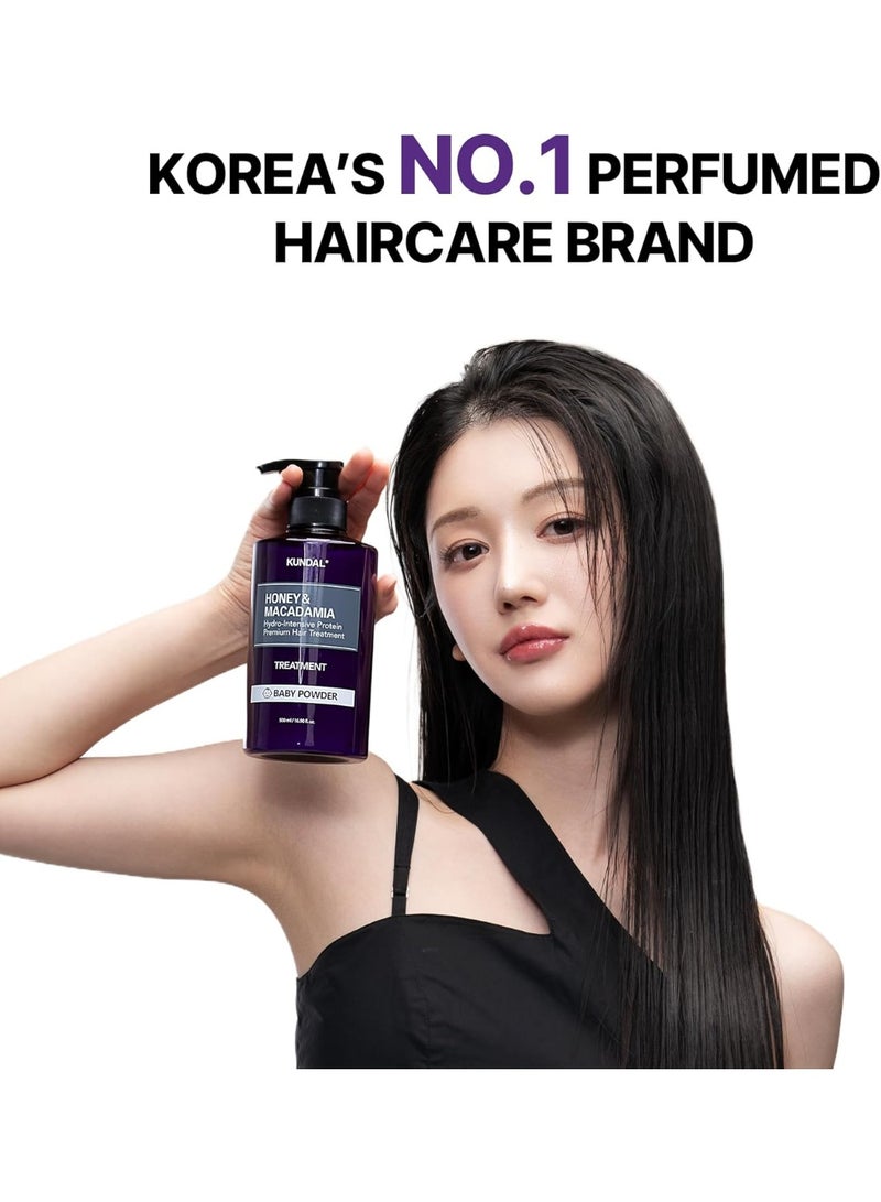 Kundal Honey and Macadamia Pure Natural Balancing Refreshing Shampoo 500 ml, Baby Powder - Image 2