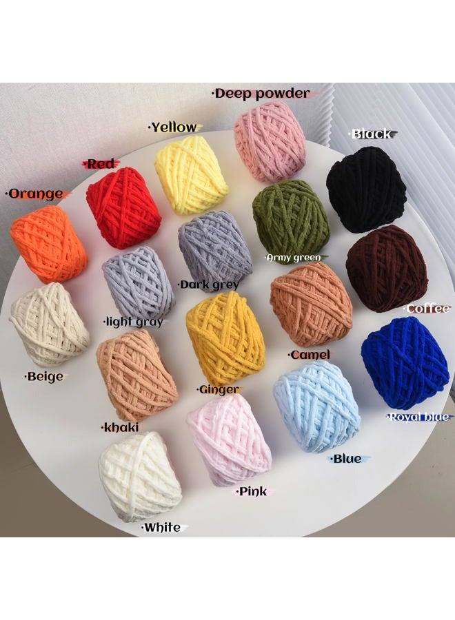 OMoiut 3 Pack Plush Chenille Chunky Yarn 100g (49.2yd) - Fluffy Velvet Yarn Crochet for Blanket Knitting and Crocheting - Baby Yarn for Crocheting Soft - Amigurumi Yarn (3 Rainbow) - Image 4
