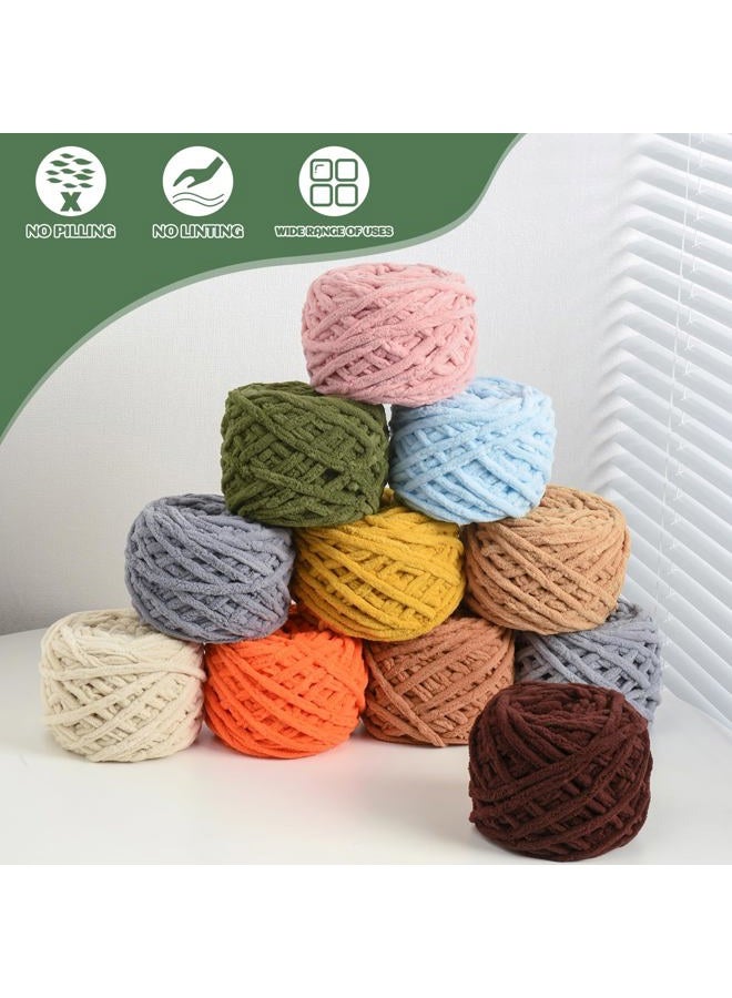 OMoiut 3 Pack Plush Chenille Chunky Yarn 100g (49.2yd) - Fluffy Velvet Yarn Crochet for Blanket Knitting and Crocheting - Baby Yarn for Crocheting Soft - Amigurumi Yarn (3 Rainbow) - Image 5