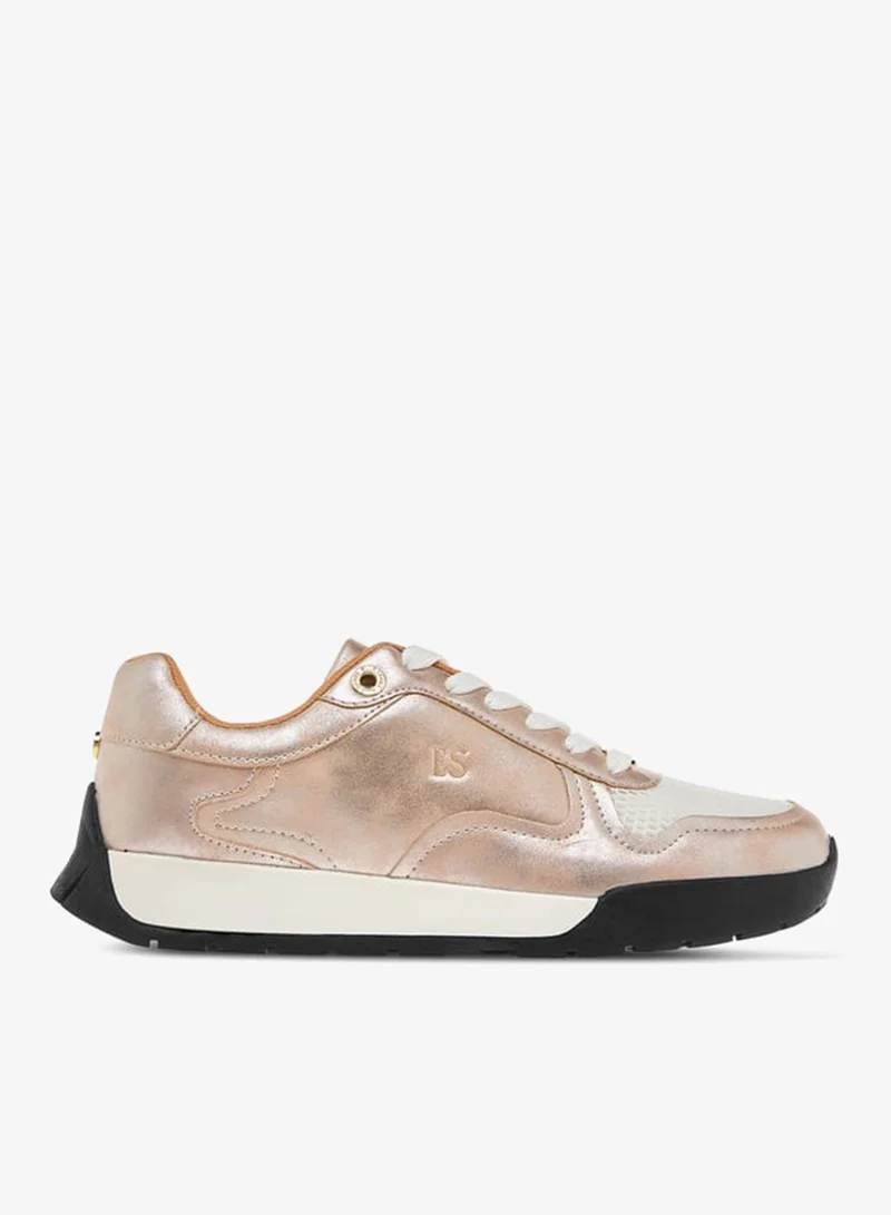 Women's Panelled Sneakers with Lace-Up Closure