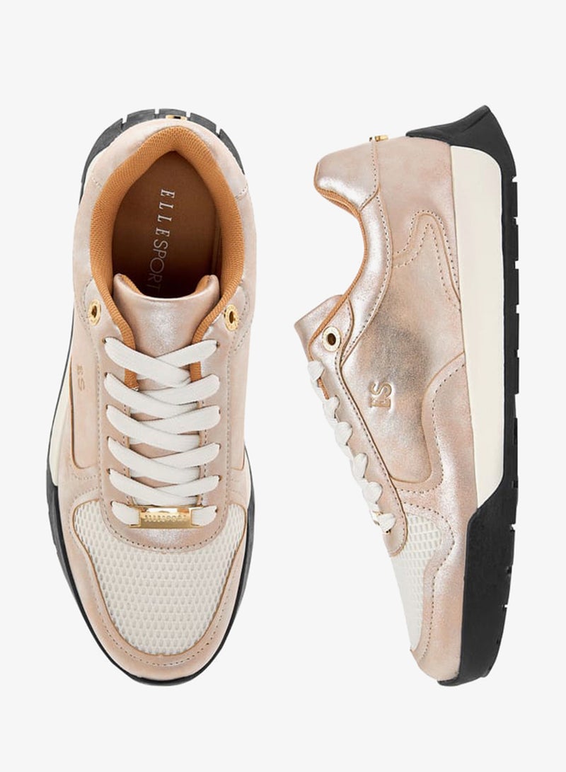 ELLE Women's Panelled Sneakers with Lace-Up Closure - Image 2