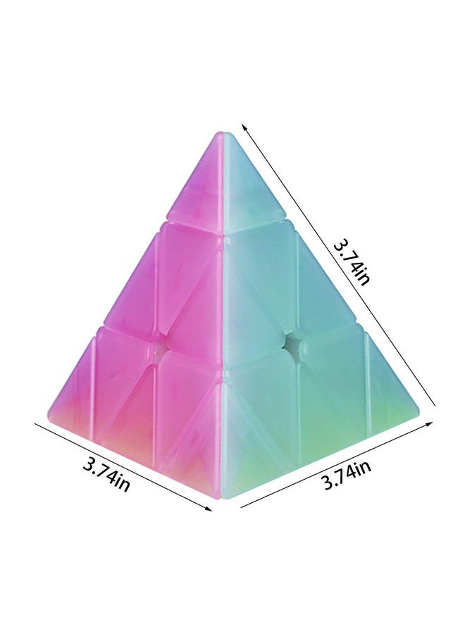 Ahyuan AHYUAN (Jelly) Speed Cube Set 3 Pack Bundle 2x2 & 3x3 Cube Puzzle Pyramid Triangle Bundle Hand Puzzles Toys for Kids and Adults  - Image 5