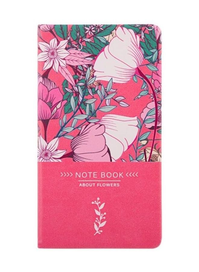 NIBEMINENT Pu Leather Floral Print Notebook Pink - Image 1