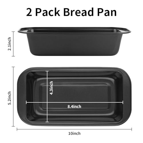 Novery 2PCS Nonstick Bread Pan 8 x 4 Carbon Steel Loaf Baking Pans DishesRectangle Baking Supplies for Homemade Bread Meatloaf Cakes Sourdough Brownies and Lasagnas - Image 3