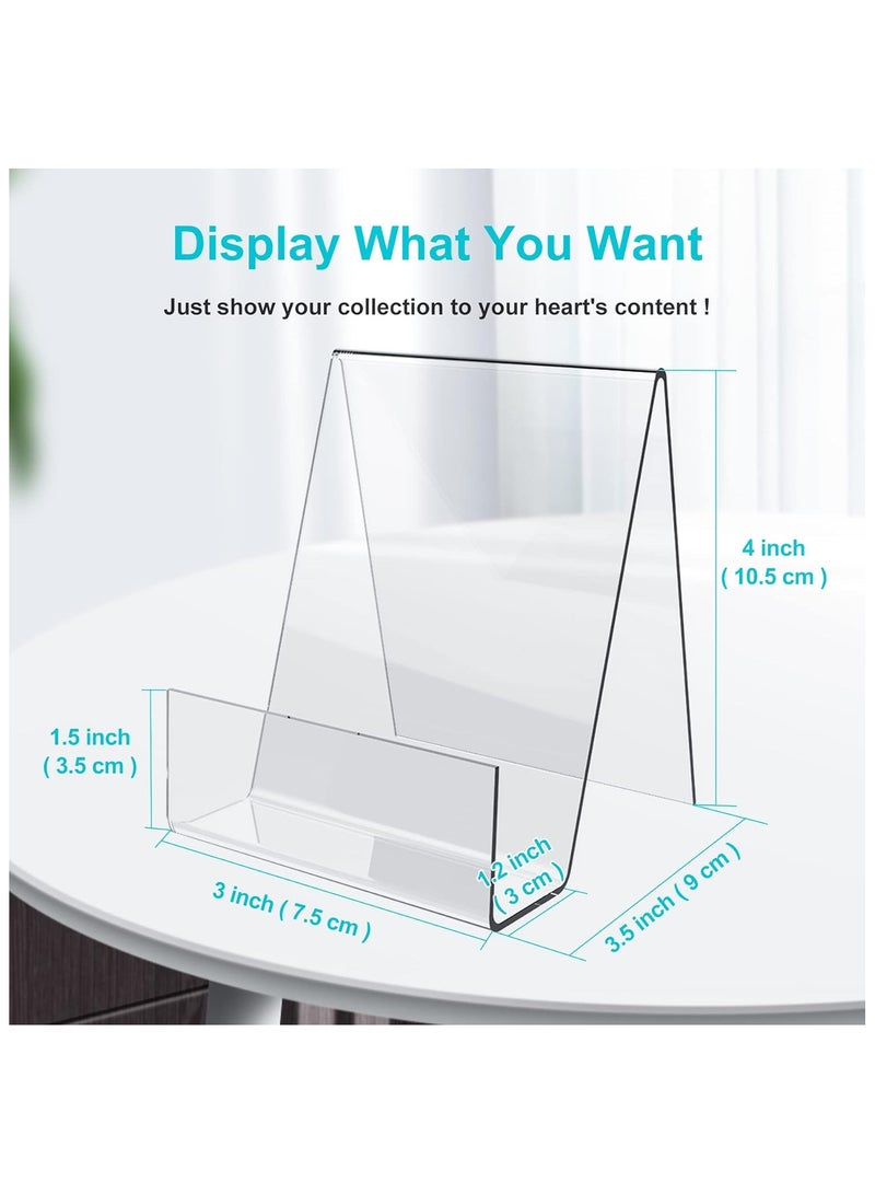 TPGP Acrylic Book Stand with Ledge, 6PC 4 Inch Clear Acrylic Display Easel Transparent Display Stand Holder Tablet Holder for Displaying Books, Magazine, Plate, Pictures, Artworks, CDs - Image 2