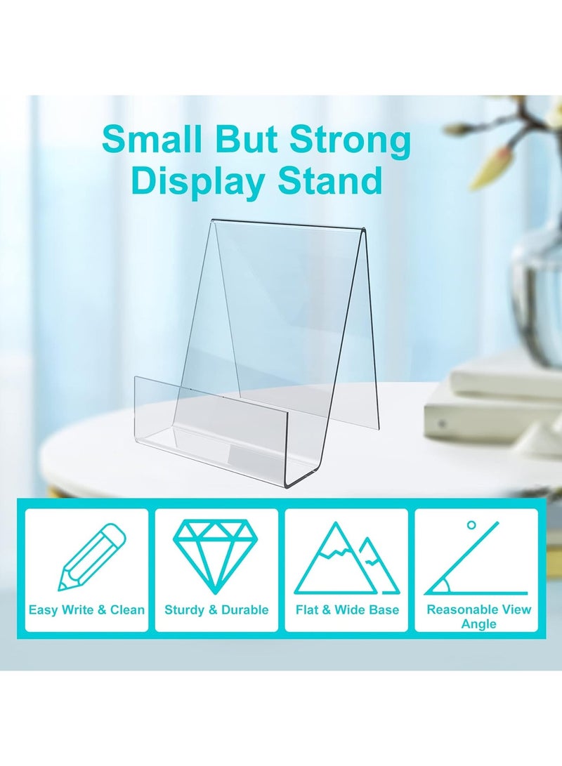 TPGP Acrylic Book Stand with Ledge, 6PC 4 Inch Clear Acrylic Display Easel Transparent Display Stand Holder Tablet Holder for Displaying Books, Magazine, Plate, Pictures, Artworks, CDs - Image 5