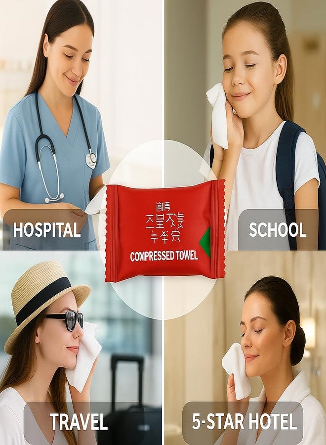 DECSTY DESCTY Magic Tablet Towel, Big Disposable Pure Cotton Compressed Portable Travel Facial Water Wet Napkin Moistened Tissues Handkerchief Big Size 40x21cm (20 Pieces Tissues (Pouch) - Image 3