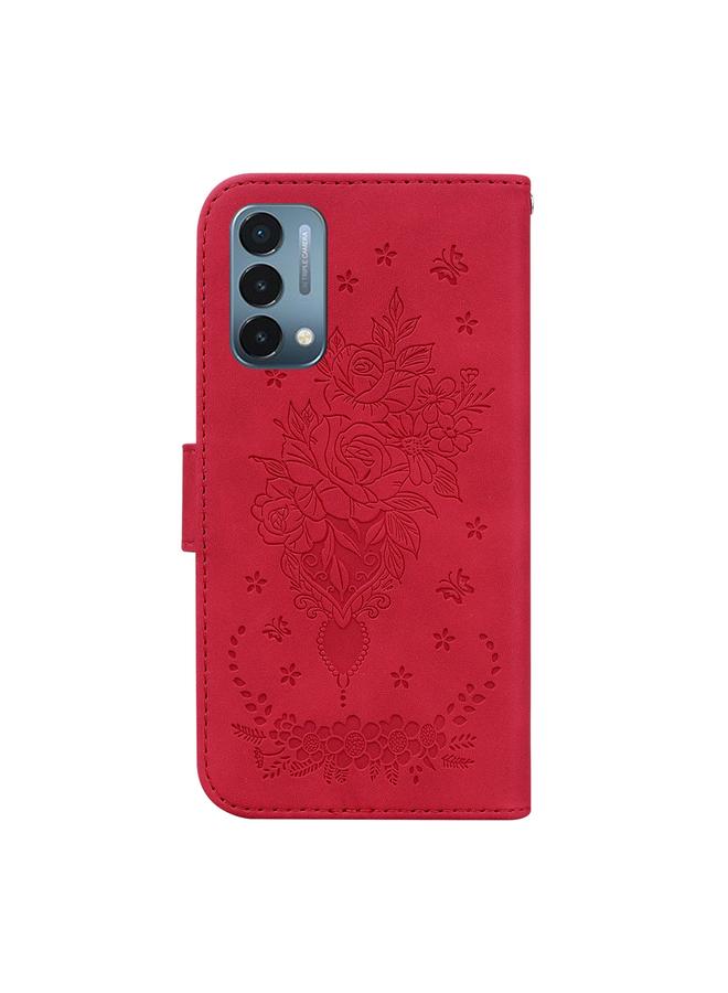 S-TOP Case For OnePlus Nord N200 5G Butterfly Rose Embossed Leather Phone Case - Image 3