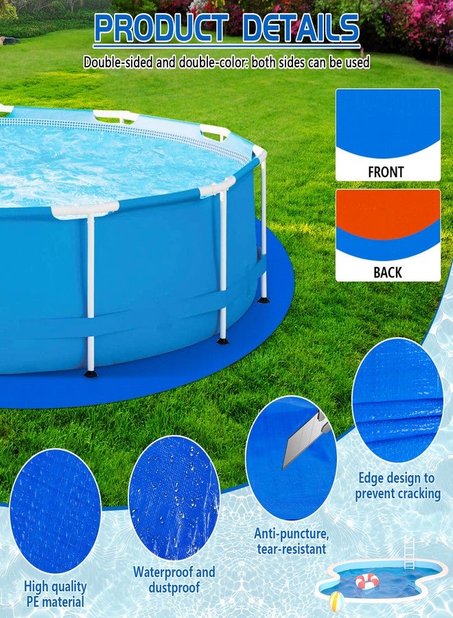 RGJ 15 x 15 Ft Swimming Pool Ground Cloth, Thickened Double-Sided Swimming Pool Liner Pad Tarp for Above Ground Pool, Waterproof PE Pool Ground Pad, Prevents Punctures Pool Mat Protector Tarp (Round) - Image 3