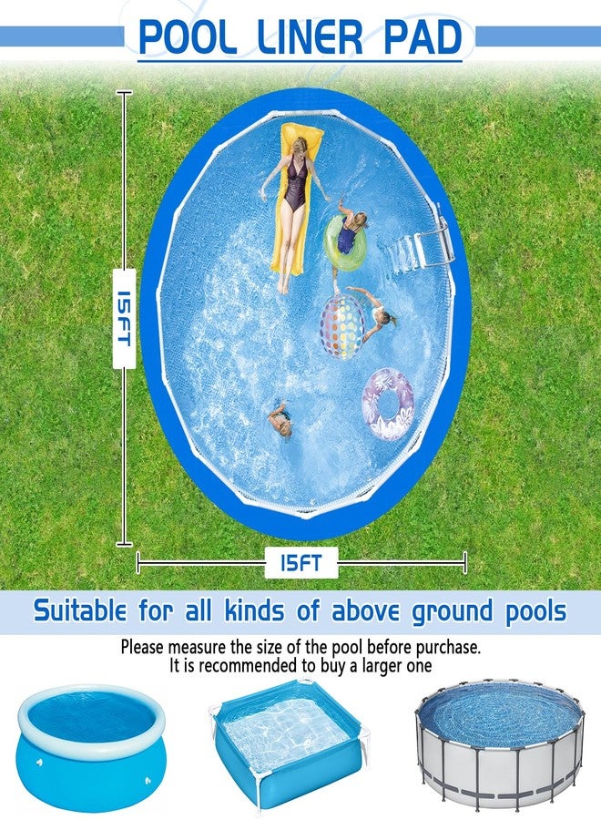 RGJ 15 x 15 Ft Swimming Pool Ground Cloth, Thickened Double-Sided Swimming Pool Liner Pad Tarp for Above Ground Pool, Waterproof PE Pool Ground Pad, Prevents Punctures Pool Mat Protector Tarp (Round) - Image 2