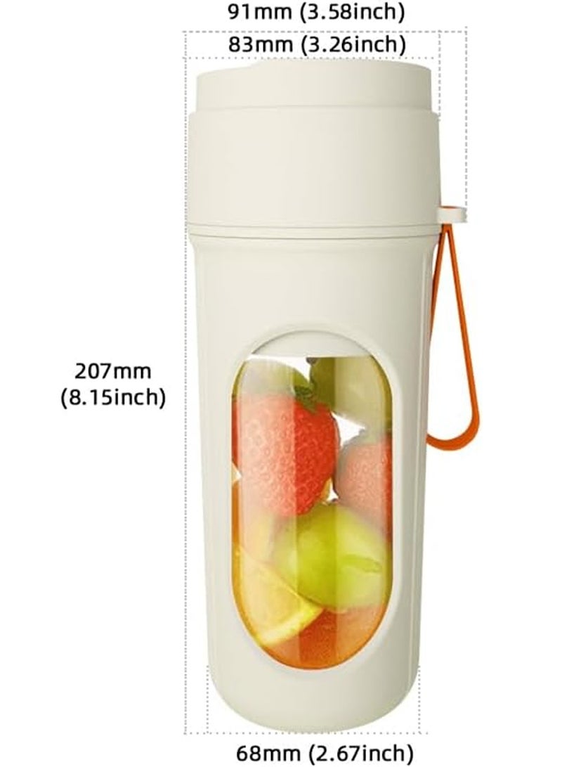 Portable Blender,Portable Juicer Cup 2-in-1, 450ml High-Capacity Fruit & Vegetable Blender Bottle with Dual Lids (Blending Lid + Drinking Lid), Type-C Charging, Compact Smoothie Maker for Travel, Sports & Outdoor Use - Image 2