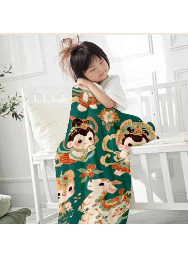 عام بطانية رقيقة من الفانيلا الكرتونية للأطفال أو الطلاب (دافئة ومريحة ومناسبة للنوم والألعاب) 100 سم * 150 سم - Image 3