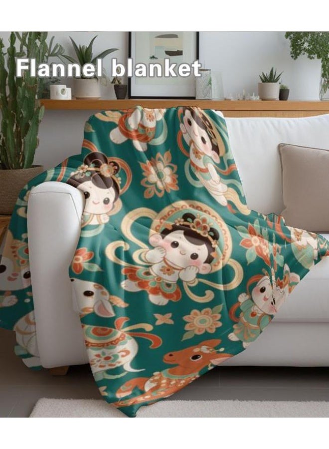 عام بطانية رقيقة من الفانيلا الكرتونية للأطفال أو الطلاب (دافئة ومريحة ومناسبة للنوم والألعاب) 100 سم * 150 سم - Image 5