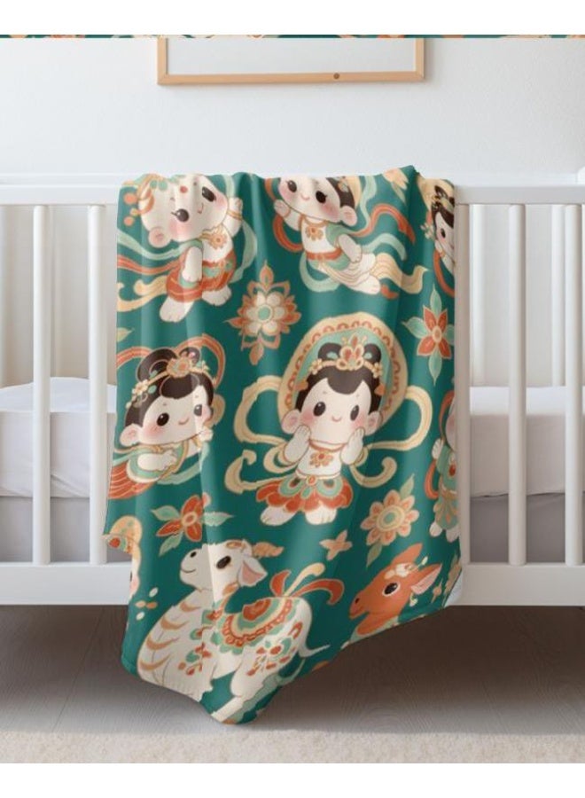 عام بطانية رقيقة من الفانيلا الكرتونية للأطفال أو الطلاب (دافئة ومريحة ومناسبة للنوم والألعاب) 100 سم * 150 سم - Image 1