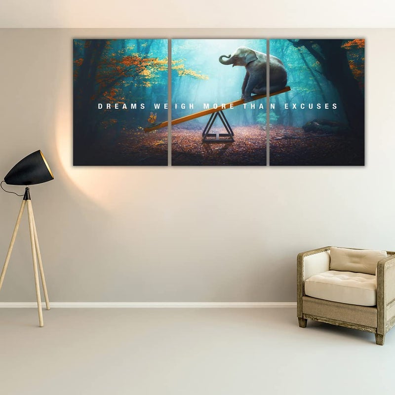 Yetaryy Motivational Poster Inspirational Wall Art 3 Pieces Canvas Painting Lion Artwork for Living Room Office Modern Home Decor Prints Pictures Wall Decor Framed Ready to Hang [36''Wx 16''H] - Image 4