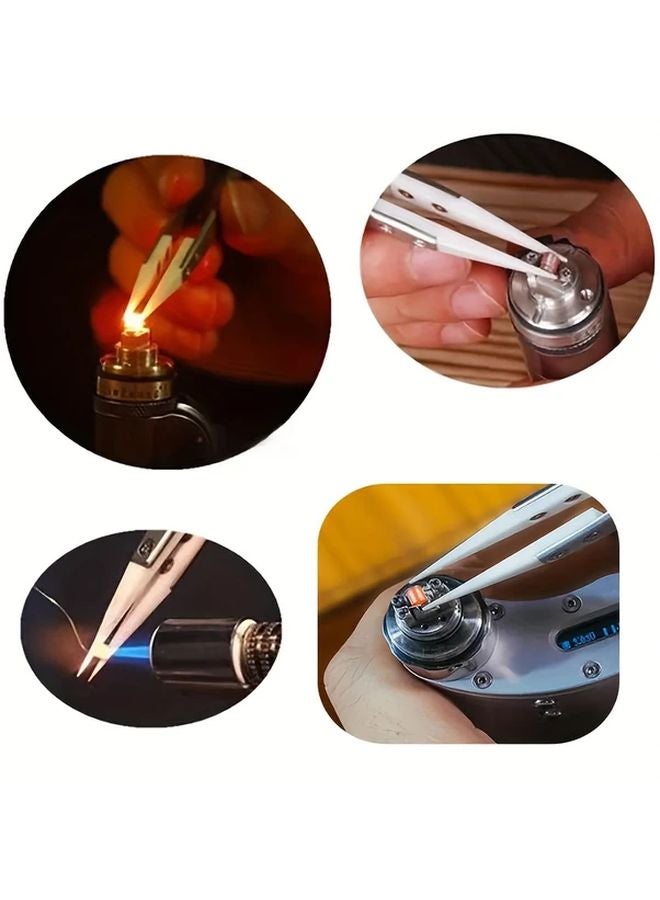 3pcs Ceramic Straight Tip Tweezers Heat Resistant 3000F For Electronics Jewelry Repair - Image 4