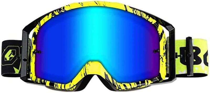 Excefore Motorcycle Goggles, Dirt Bike Goggles, ATV Racing Motocross Goggle Glasses, UV Protection Windproof Anti Fog Racing Goggles, Racing Helmet Goggles, for Adults Men Women Youth Kids (Green) - Image 1
