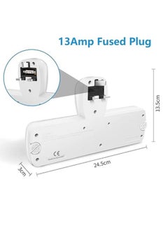 MODI Multi Plug Power Extension Adapter 4 Way Universal Wall Socket UK 3 Pin Socket For Home Office And Kitchen  - Image 3