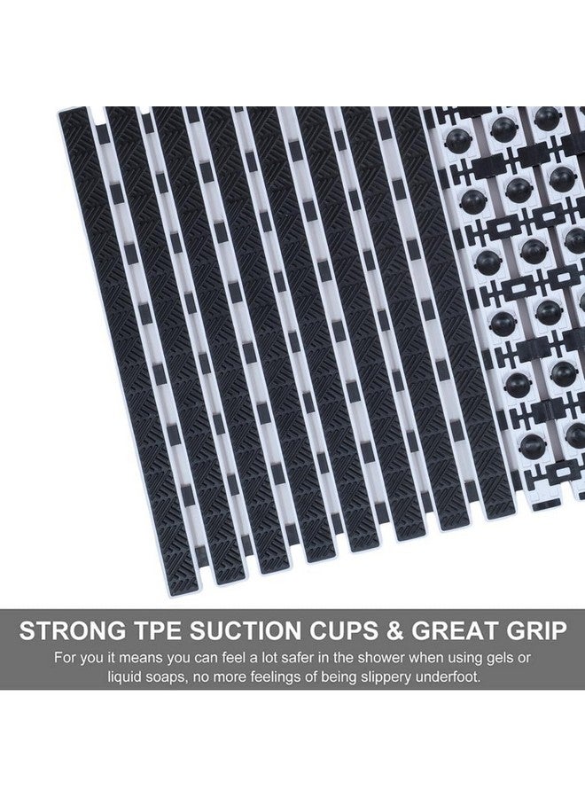 JUGTE PVC Shower Mat Anti Slip Shower Mat, Bathtub Mat with Suction Cups and Drain Holes, Anti-Skid Plastic PVC Rubber mats for Floor mat (Black) - Image 4