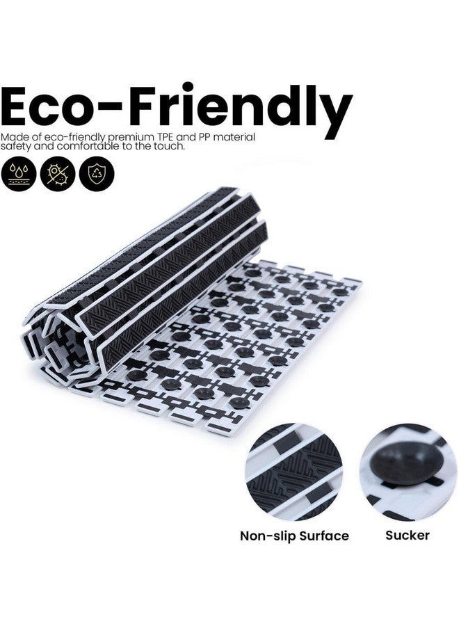 JUGTE PVC Shower Mat Anti Slip Shower Mat, Bathtub Mat with Suction Cups and Drain Holes, Anti-Skid Plastic PVC Rubber mats for Floor mat (Black) - Image 2