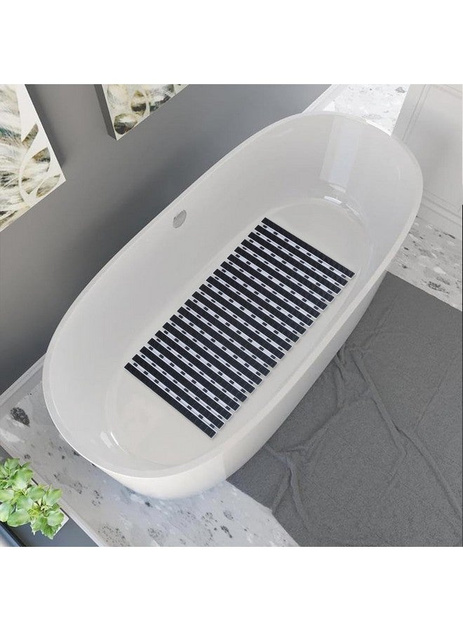 JUGTE PVC Shower Mat Anti Slip Shower Mat, Bathtub Mat with Suction Cups and Drain Holes, Anti-Skid Plastic PVC Rubber mats for Floor mat (Black) - Image 3
