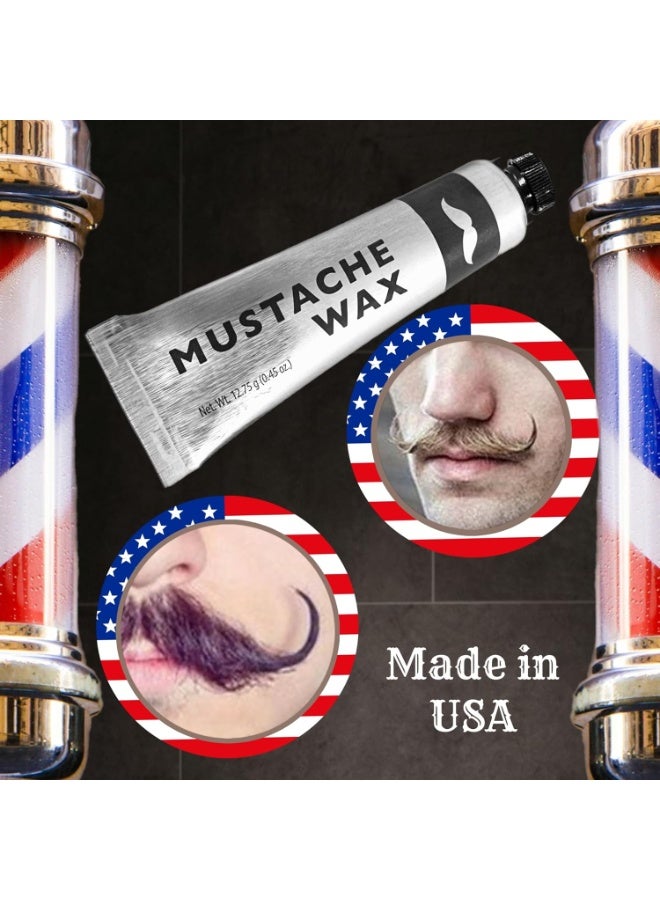 ALAZCO 1 Tube Mustache Styling Wax Strong Hold Water Based Wax for Men Stache Beard Sideburns Eyebrows Grooming Touch-up All Hair Color Types Dries Clear - Travel TSA Approved - MADE IN USA - Image 4