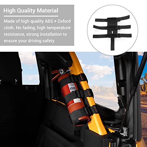 Hoolcar Roll Bar Fire Extinguisher Holder 2.5-3LB Adjustable Extinguisher Strap Mount for 2021-2022 Ford Bronco, Black, 1PC - Image 4
