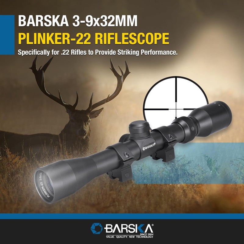 BARSKA 30/30 Crosshair Reticle Rifle Scope for .22 Plinking & Rimfire Rifles - Optimal Precision with Rings for Shooting, Hunting, Target Practice - Image 2
