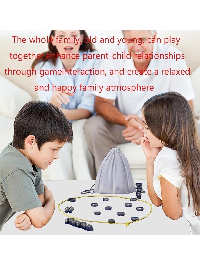 Magnetic Chess Game, Magnetic Chess Strategy Game - 2024 New Family Board Games Set - Fun Table Top Magnet Chess Game with Magnetic Chess Rocks Set  - Image 2