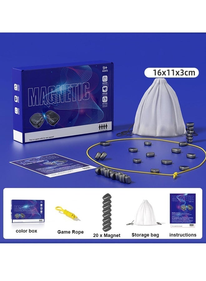 Magnetic Chess Game, Magnetic Chess Strategy Game - 2024 New Family Board Games Set - Fun Table Top Magnet Chess Game with Magnetic Chess Rocks Set  - Image 3