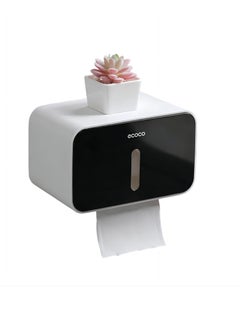 Excefore Folded Hand Towel Dispenser for Bathroom, Pet Proof Plastic TP Tissue Holder, Visualization Paper Towel Holder, Outdoor Waterproof Toilet Paper Holder, Full Cover Adhesive Mounted  - Image 1