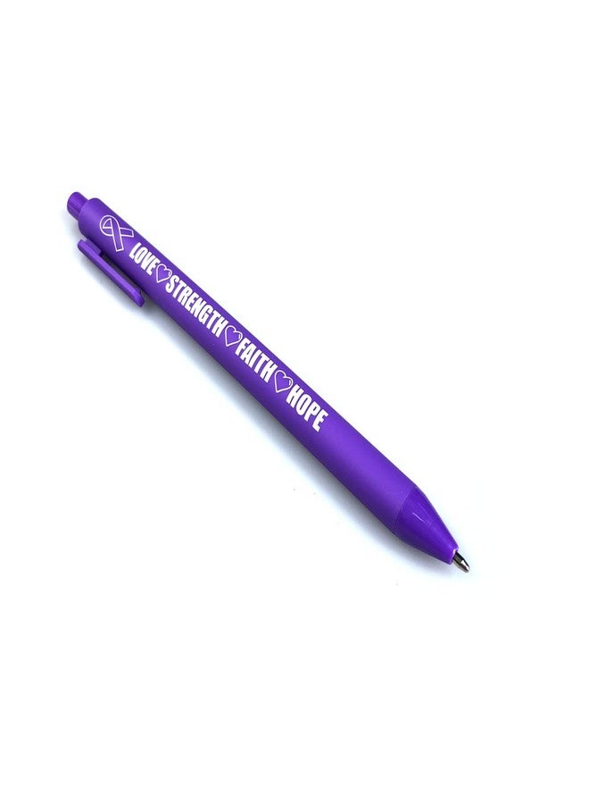 Alodidae Purple Ribbon Awareness Pens Domestic Violence Awareness Accessories Alzheimers Pancreatic Cancer Lupus Awareness Products Retractable Ballpoint Pen - Image 2