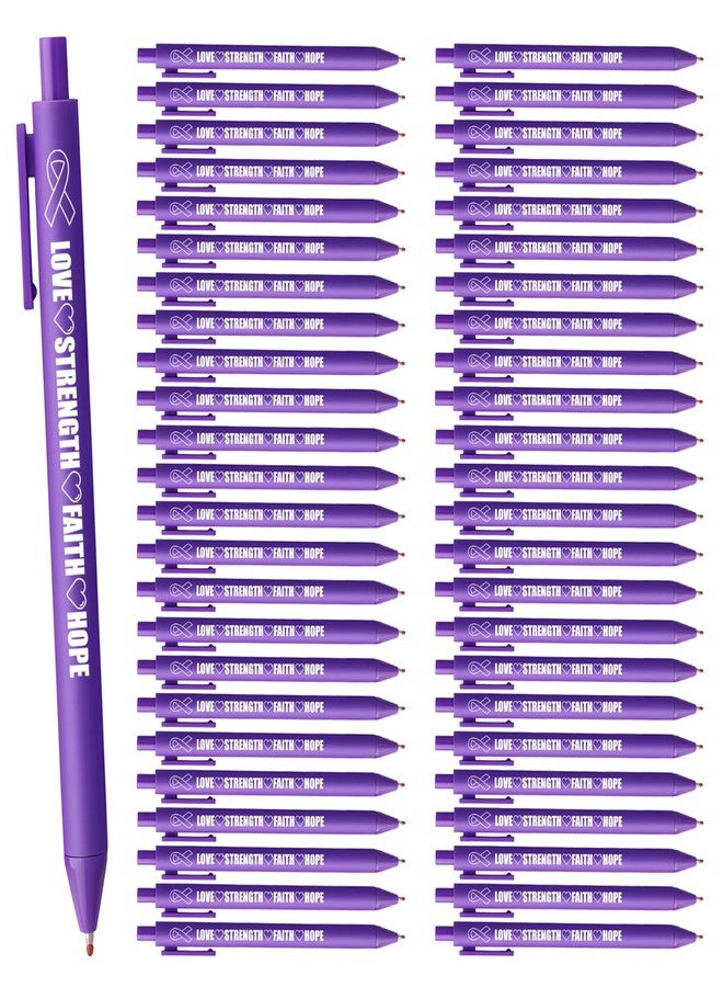 Alodidae Purple Ribbon Awareness Pens Domestic Violence Awareness Accessories Alzheimers Pancreatic Cancer Lupus Awareness Products Retractable Ballpoint Pen - Image 1