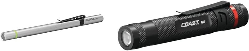 Coast Coast A9R 54 Lumen Rechargeable Inspection Beam LED Penlight Silver  G19 54 Lumen Inspection Beam LED Penlight with Adjustable Pocket Clip and Consistent EdgetoEdge Brightness Black  - Image 1