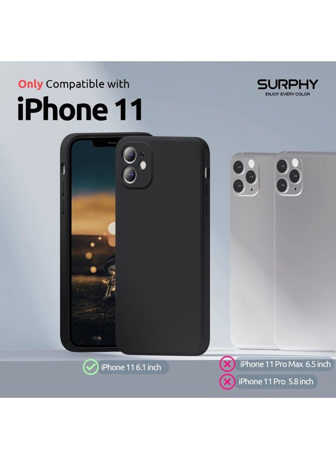 SURPHY Square Design for iPhone 11 Case with Camera Protection, Straight Edge Slim Design, Liquid Silicone Phone Case for iPhone 11 6.1 inches, Black - Image 2