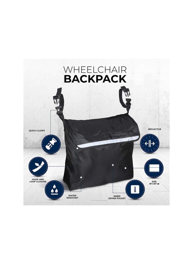 klarako Wheelchair Pouch Wheelchair Bag Waterproof Large Wheelchair Accessories Bags to Hang on Back and Wheelchair Backpack Storage Bag  - Image 3