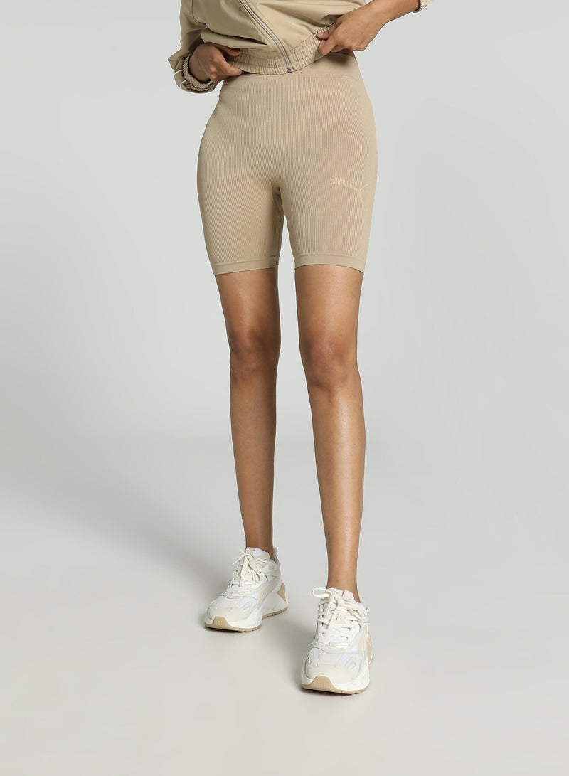 PUMA DARE TO Womens Beige MUTED MOTION Shorts - Image 1