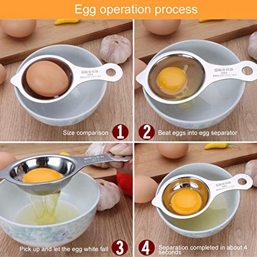 Mockery Egg Separator, Stainless Steel Egg Yolk White Separator Baking Kitchen Tools, Divider Egg Strainer, Egg Filter Extractor, Cooking Baking Tools - Image 3