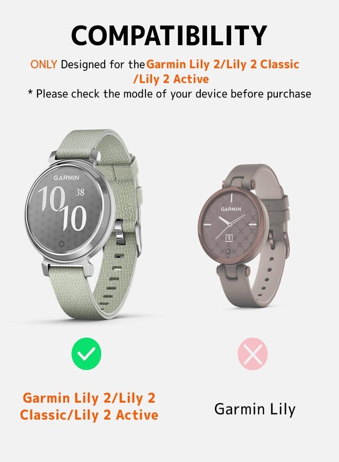 سوار NINKI من الفولاذ المقاوم للصدأ لساعات Garmin Lily 2 / Lily 2 Classic / Lily 2 Active، سوار معدني أنيق رفيع بسلسلة سريعة الفتح، بديل لسوار Garmin Lily 2 Classic للرجال والنساء، فضي اللون - Image 2