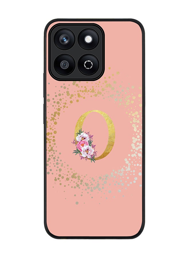 Stylizedd For Honor X7c 4G Case,Slim fit Camera Protection, Shockproof Thin Phone cover  - Custom Monogram Floral - O  (Rose Pink ) - Image 1